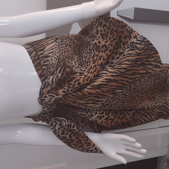 La Papa Sarong Tie Wrap Bathing Suit Cover Up Dress Halter Animal Zebra Leopard - Picture 2 of 3